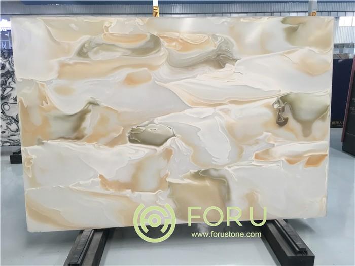 Yellow Crystal Fake Onyx, Artificial Onyx Panel Sheet For Countertop