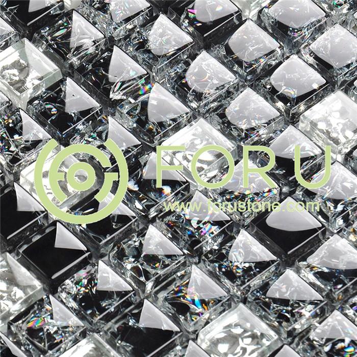 Black Crystal Glass Mosaic Tiles New Pattern Glass Mosaic Pool Tiles