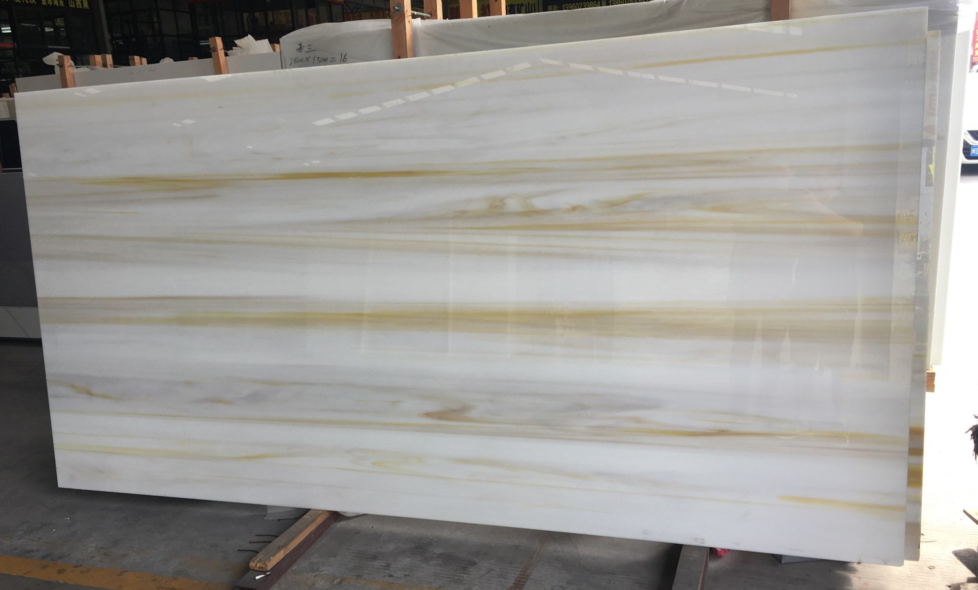 high quality white nano crystal glass stone marble slab with yellow veins.jpg