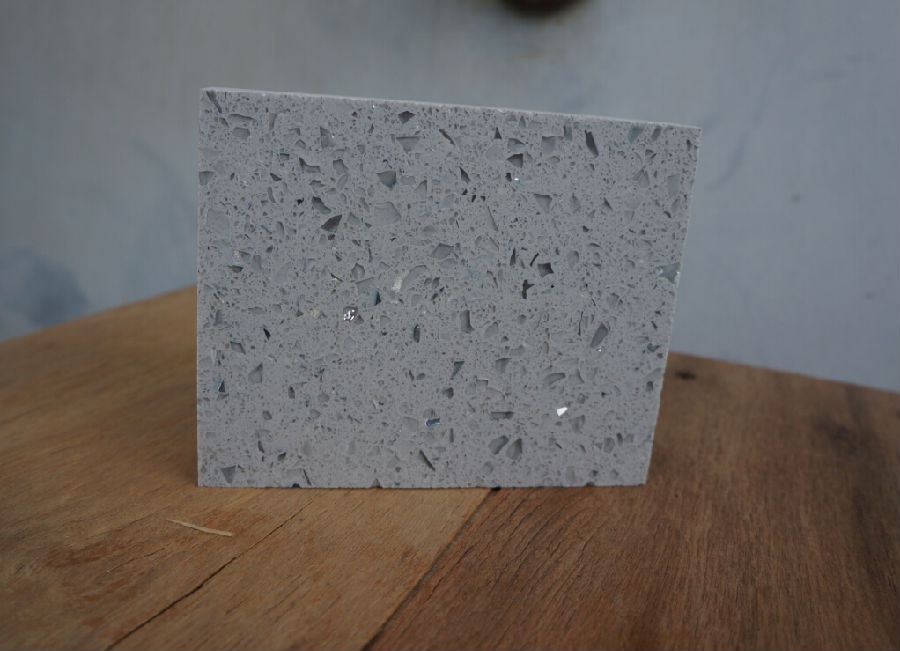 crystal light grey mirror quartz slabs