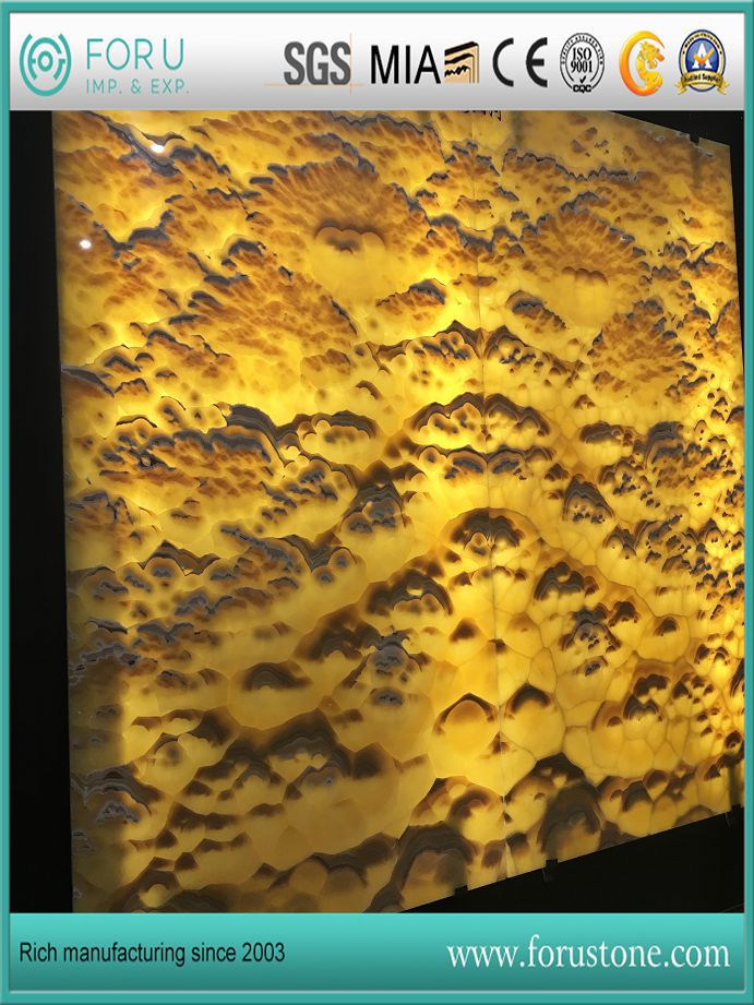 ألواح حجر أونيكس برتقالية شفافة لتزيين الجدران من مصنع صيني