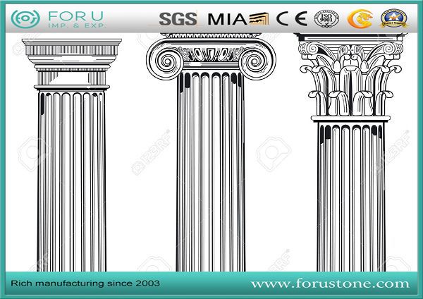 بد اغريق، صمم الرخام الأبيض، أيضا، حجر الجير، عمود روماني، دعم بدعامة