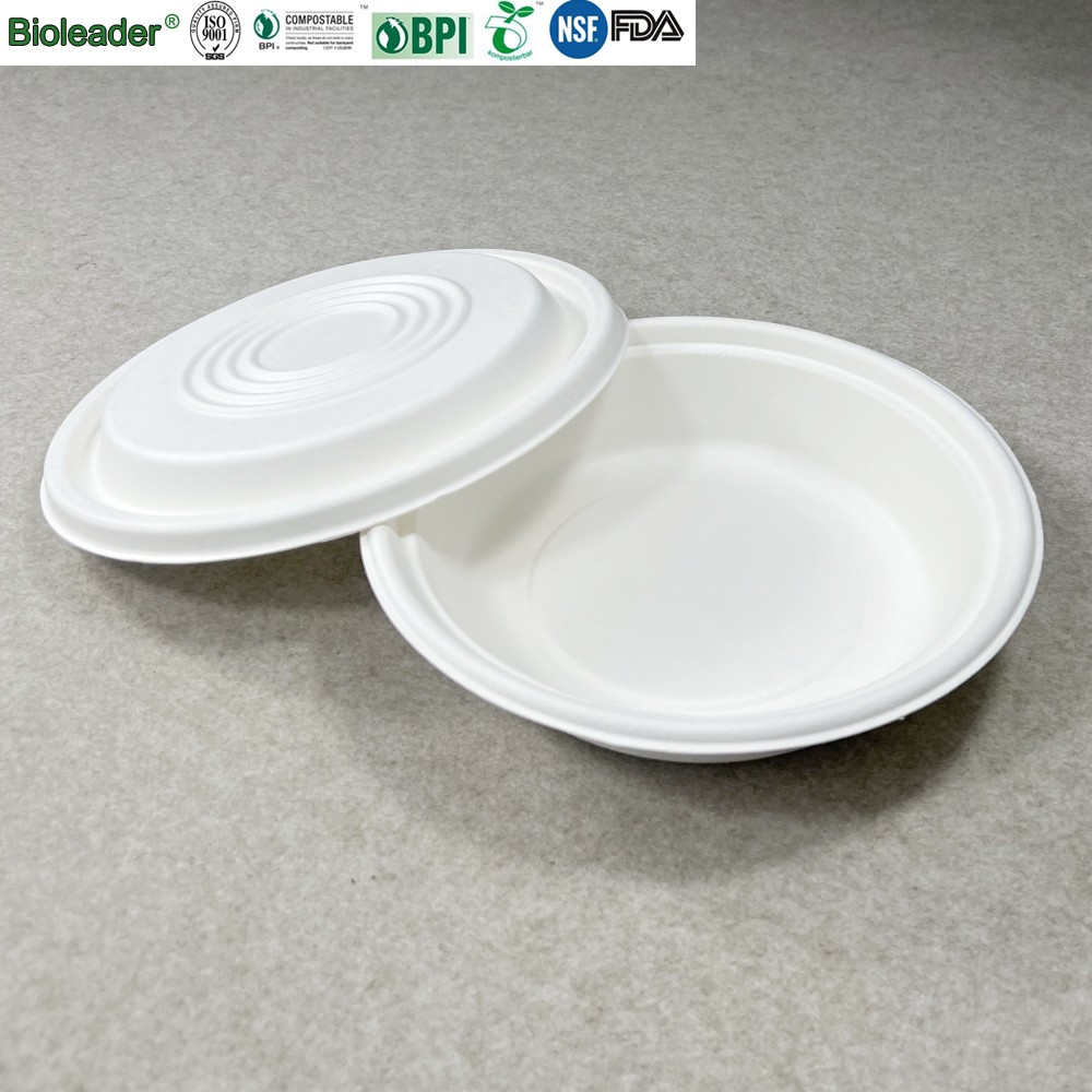 Sugarcane Bagasse Salad Bowl with Lid