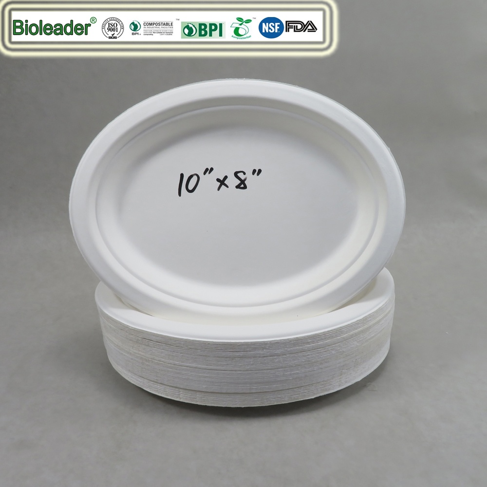 biodegradable oval plate