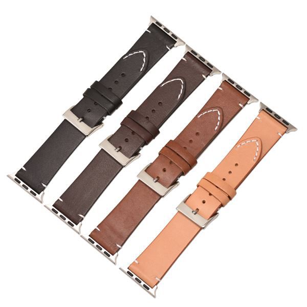 Leather Watch Band with Titanium Buckle