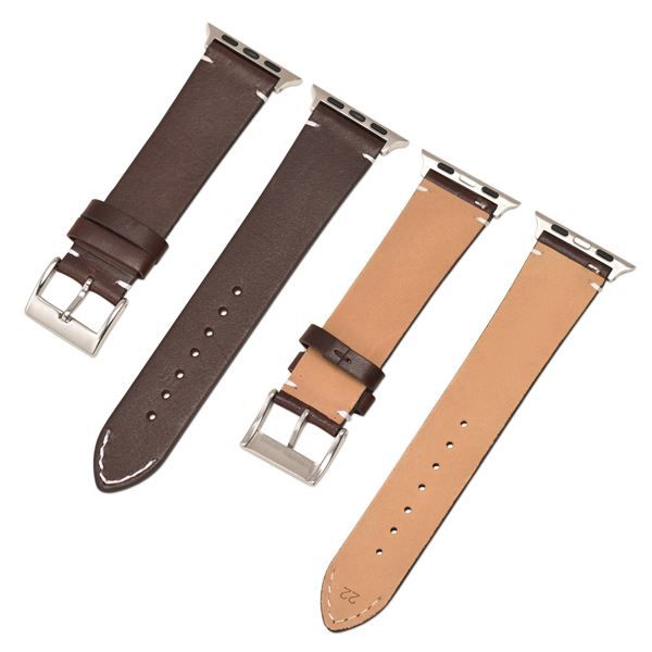 Leather Watch Band with Titanium Buckle
