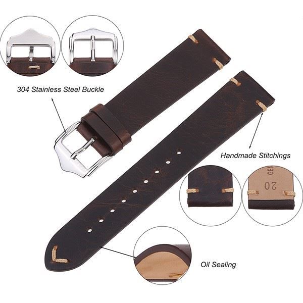 Oil Waxed Leather Watch Bands