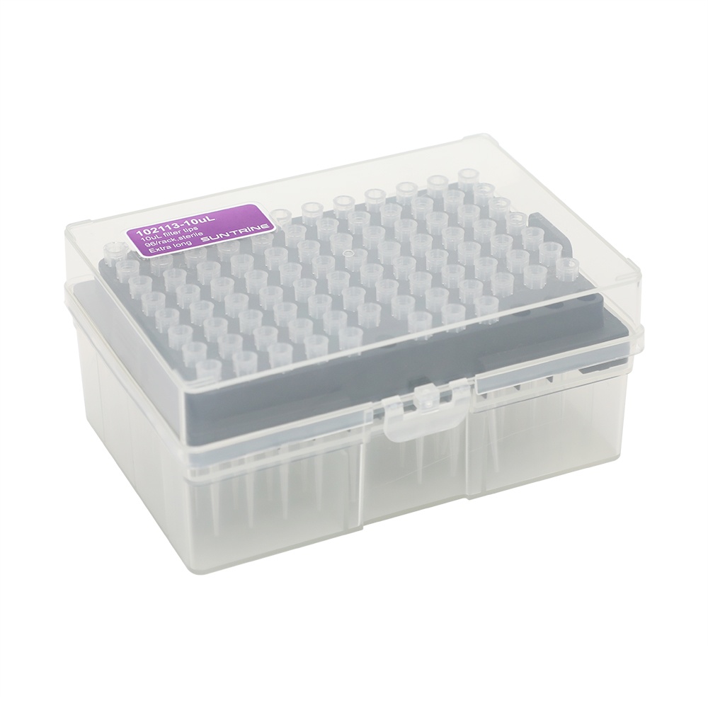 Are there any considerations or limitations when using filtered 1-1000 ul pipette tips with different types of samples or solutions?