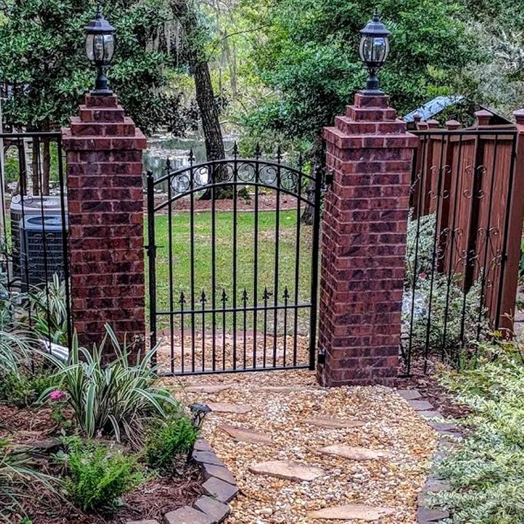 driveway entry gates Powder coated metal fence - Professional Fence ...