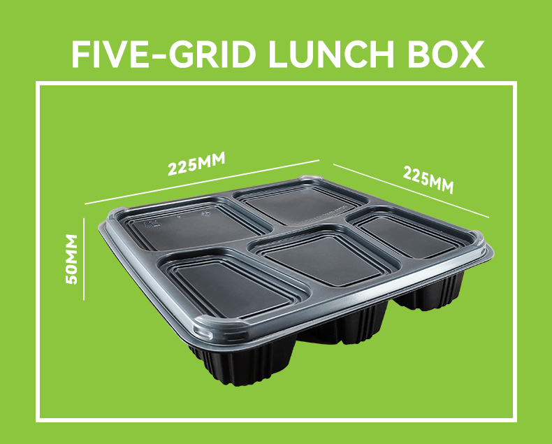 China Customized Five grid corn starch lunch box Suppliers