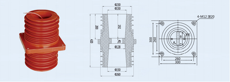 High voltage 35kv insulation epoxy resin switchgear bushing insulation transformer for cabinet