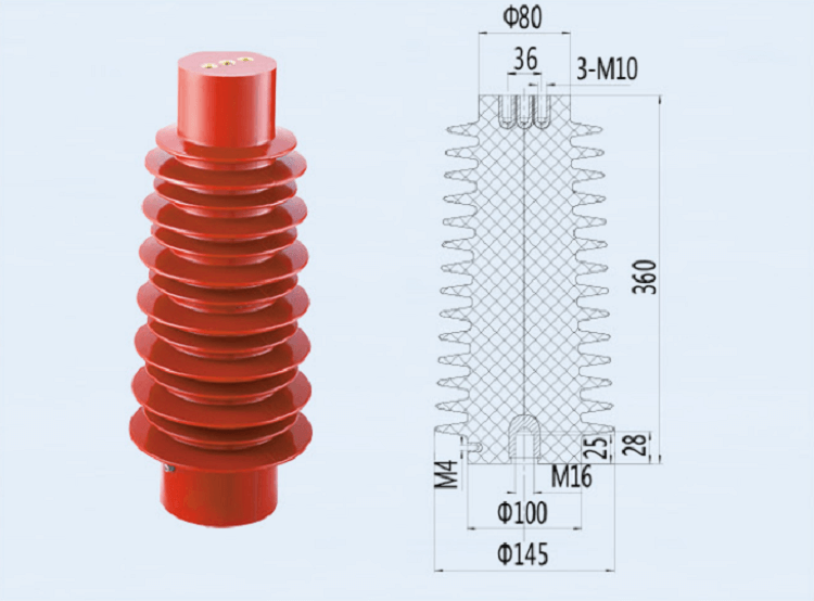 DUWAI 35KV Indoor High Quality Epoxy Resin Busbar Support Post Insulator/Sensor For Distribution Cabinet