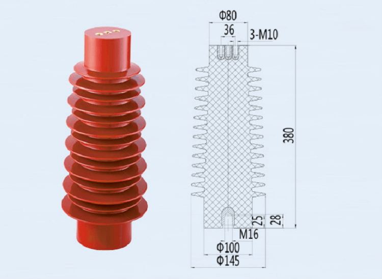 DOWE Composite Suspension 35KV Bus Bar 145x380 Standoff Insulator