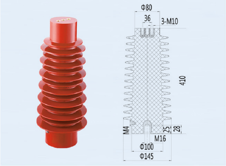 DUWAI 35KV Epoxy resin high strength indoor high voltage post insulator for AC Movable Metal-clad enclosed Switchgear