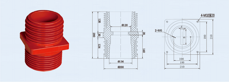 DOWE 24KV Epoxy resin wall bushing for Switchgear