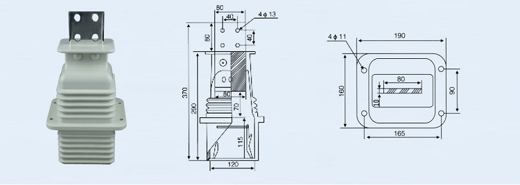 YUEQING DOWE 10KV Epoxi Busbar Insulator JYN-10Q/630A-1250A 12KV Contact Box