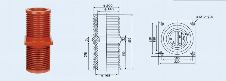 YUEQING DOWE Superior Quality 35kv Epoxy Resin Busbar Through Insulator Bushing