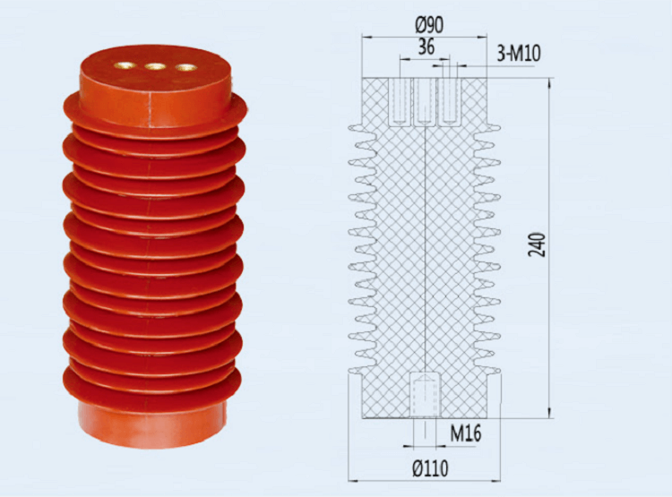 DOWE 24KV Indoor High Quality Epoxy Resin Busbar Support Post Insulator For Distribution Cabinet