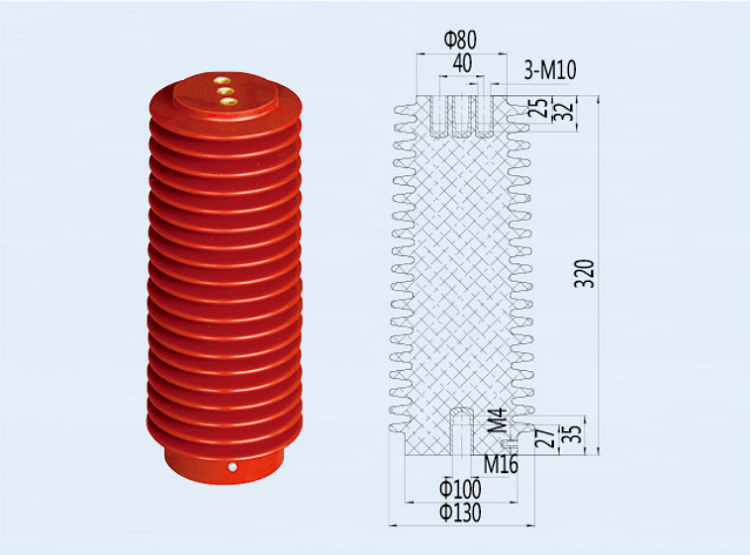 DUWAI 35KV Indoor Cheap High Quality Epoxy Resin Busbar Support Post Insulator For Distribution Cabinet