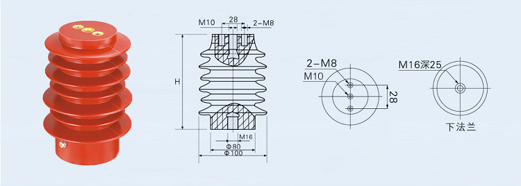 DUWAI 10KV Meet IEC Standard High Voltage 170 Sensor Epoxy Resin Capacitive Insulator for Switchgear