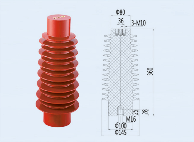 YUEQING DUWAI 35KV Epoxy Resin Busbar Support Insulators High Voltage