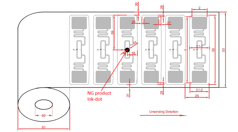 Inlay RFID Key Tag UHF Label Tiny RFID Tags Define inlay 9662 Wet inlay with Good Performance and High Quality.