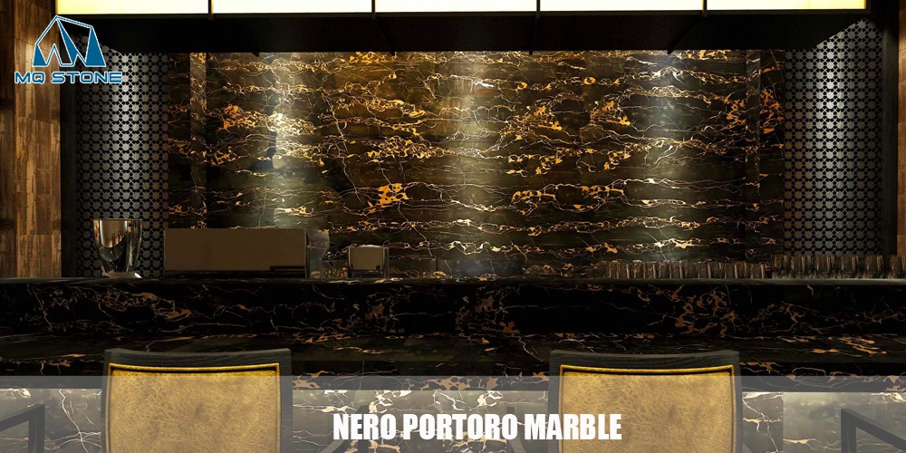 Nero Portoro Italian Marble Accent Wall